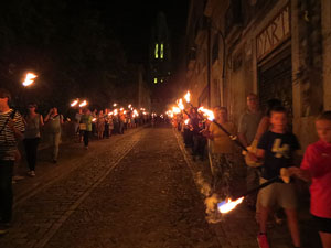 Diada Nacional 2022. XV Marxa de Torxes de Girona pels carrers del Barri Vell de Girona