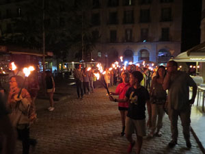 Diada Nacional 2022. XV Marxa de Torxes de Girona pels carrers del Barri Vell de Girona