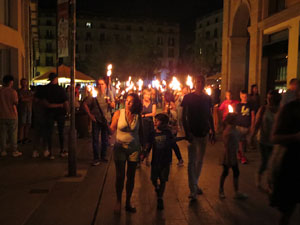 Diada Nacional 2022. XV Marxa de Torxes de Girona pels carrers del Barri Vell de Girona