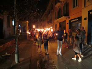 Diada Nacional 2022. XV Marxa de Torxes de Girona pels carrers del Barri Vell de Girona