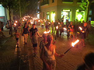 Diada Nacional 2022. XV Marxa de Torxes de Girona pels carrers del Barri Vell de Girona