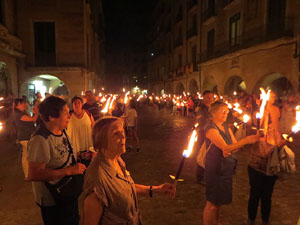 Diada Nacional 2022. XV Marxa de Torxes de Girona pels carrers del Barri Vell de Girona