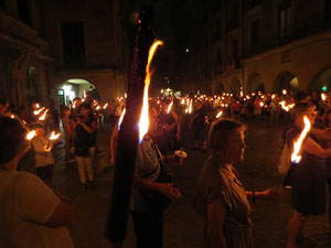 Diada Nacional 2022. XV Marxa de Torxes de Girona pels carrers del Barri Vell de Girona