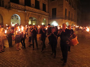 Diada Nacional 2022. XV Marxa de Torxes de Girona pels carrers del Barri Vell de Girona