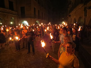 Diada Nacional 2022. XV Marxa de Torxes de Girona pels carrers del Barri Vell de Girona