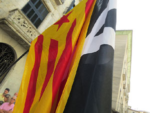 Diada Nacional 2022. Concentració a la plaça del Vi, lectura del manifest i cant de Els Segadors