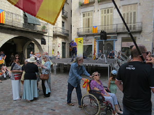 Diada Nacional 2022. Concentració a la plaça del Vi, lectura del manifest i cant de Els Segadors