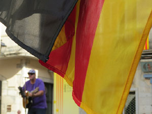 Diada Nacional 2022. Concentració a la plaça del Vi, lectura del manifest i cant de Els Segadors