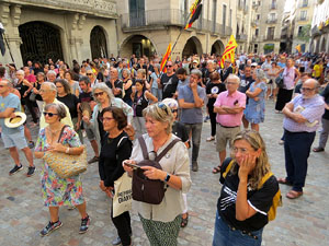 Diada Nacional 2022. Concentració a la plaça del Vi, lectura del manifest i cant de Els Segadors