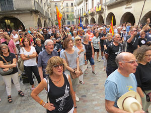 Diada Nacional 2022. Concentració a la plaça del Vi, lectura del manifest i cant de Els Segadors