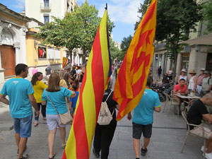 Diada Nacional 2022. Concentració a la plaça del Vi, lectura del manifest i cant de Els Segadors