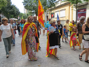 Diada Nacional 2022. Concentració a la plaça del Vi, lectura del manifest i cant de Els Segadors