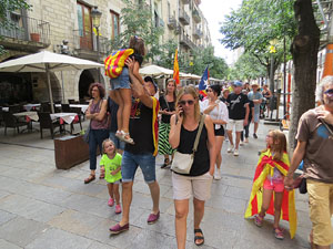 Diada Nacional 2022. Concentració a la plaça del Vi, lectura del manifest i cant de Els Segadors