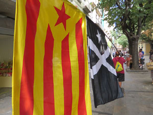 Diada Nacional 2022. Concentració a la plaça del Vi, lectura del manifest i cant de Els Segadors