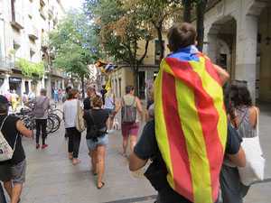 Diada Nacional 2022. Concentració a la plaça del Vi, lectura del manifest i cant de Els Segadors