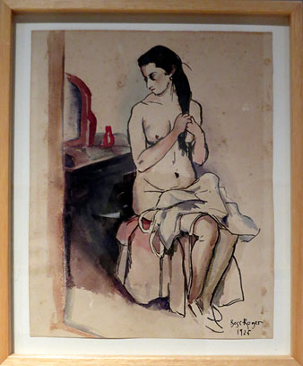 Emili Bosch i Roger. 'Nu femen&iacute;', 1925. Aquarel&middot;la sobre paper
