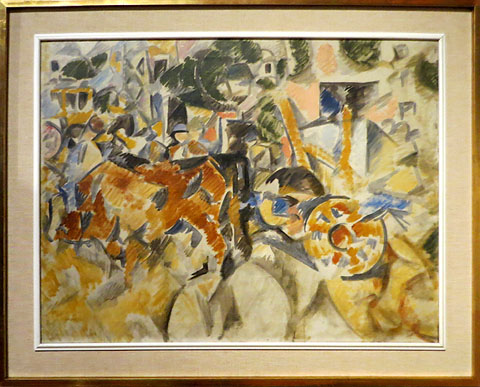 Rafael Barradas. 'De Pac&iacute;fico a Puerta de Atocha', 1918. Oli sobre tela