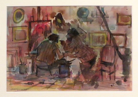 Carles Casagemas. 'Estudi de pintor', s/d. Aquarel&middot;la sobre paper