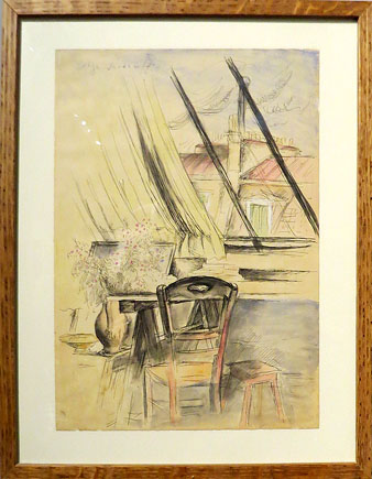 Olga Sacharoff. 'Interior' Ca. 1938. Tinta i aquarel&middot;la sobre paper