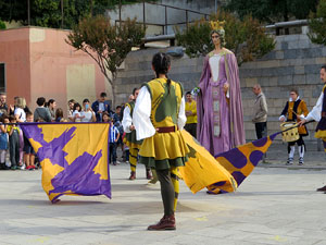 Fires de Sant Narc&iacute;s 2022. Toc de rams. Cerim&ograve;nia del canvi de rams de les gegantes