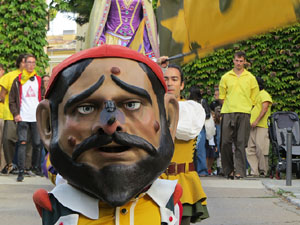 Fires de Sant Narc&iacute;s 2022. Toc de rams. Cerim&ograve;nia del canvi de rams de les gegantes