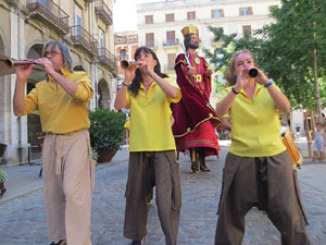 Cercavila de la Flama del Canig&oacute; 2022 fins la pla&ccedil;a del Vi