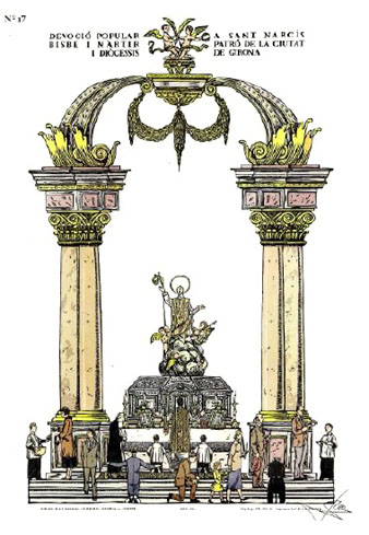 Devoció popular a Sant Narcís, bisbe i màrtir patró de la ciutat i diòcessis de Girona. Any 1930