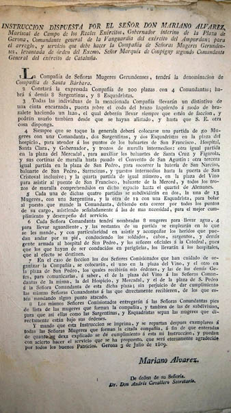 Instruccions de  la Companyia, de 3 de juliol de 1809