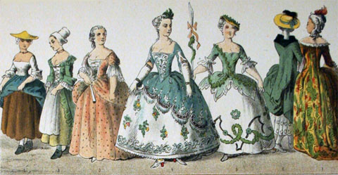 Indumentària femenina de 1700 a 1750