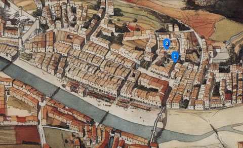 Girona a la 1a meitat del segle XIV. El barri de la Vilanova. 1) el carrer Nou. 2) La Trilla d'en Bordils