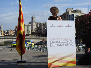 Diada Nacional 2023. Acte institucional a la plaça Catalunya, amb parlaments de Lluc Salellas, Miquel Noguer i Laia Cañigueral