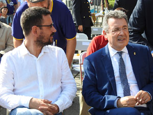 Diada Nacional 2023. Acte institucional a la plaça Catalunya, amb parlaments de Lluc Salellas, Miquel Noguer i Laia Cañigueral