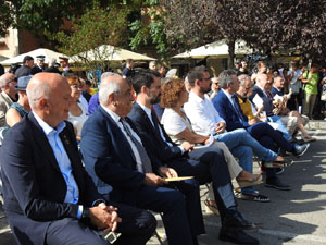 Diada Nacional 2023. Acte institucional a la plaça Catalunya, amb parlaments de Lluc Salellas, Miquel Noguer i Laia Cañigueral