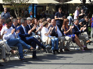 Diada Nacional 2023. Acte institucional a la plaça Catalunya, amb parlaments de Lluc Salellas, Miquel Noguer i Laia Cañigueral