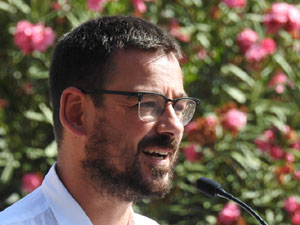 Diada Nacional 2023. Acte institucional a la plaça Catalunya, amb parlaments de Lluc Salellas, Miquel Noguer i Laia Cañigueral