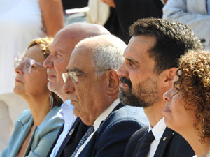 Diada Nacional 2023. Acte institucional a la plaça Catalunya, amb parlaments de Lluc Salellas, Miquel Noguer i Laia Cañigueral