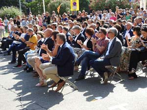 Diada Nacional 2023. Acte institucional a la plaça Catalunya, amb parlaments de Lluc Salellas, Miquel Noguer i Laia Cañigueral