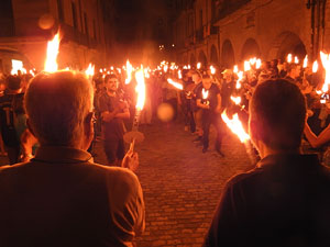 Diada Nacional 2023. XVI Marxa de Torxes de Girona pels carrers del Barri Vell de Girona