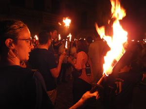 Diada Nacional 2023. XVI Marxa de Torxes de Girona pels carrers del Barri Vell de Girona
