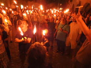 Diada Nacional 2023. XVI Marxa de Torxes de Girona pels carrers del Barri Vell de Girona