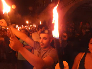 Diada Nacional 2023. XVI Marxa de Torxes de Girona pels carrers del Barri Vell de Girona