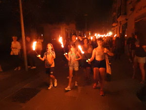 Diada Nacional 2023. XVI Marxa de Torxes de Girona pels carrers del Barri Vell de Girona