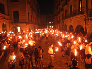 Diada Nacional 2023. XVI Marxa de Torxes de Girona pels carrers del Barri Vell de Girona