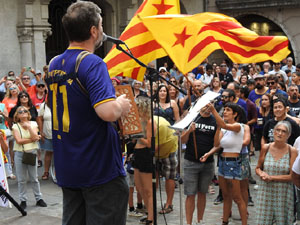 Diada Nacional 2023. Concentració a la plaça del Vi