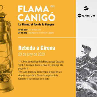 Cartell de la rebuda de la Flama del Canig&oacute; a Girona 2023