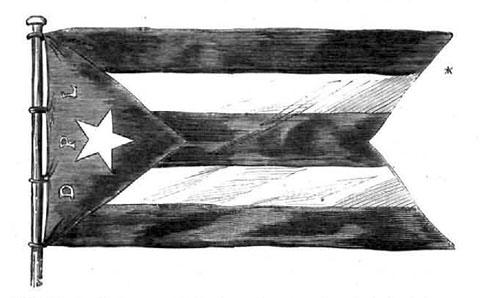Bandera apresada a los insurrectos cubanos por voluntarios catalanes