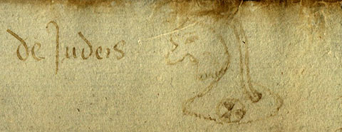 Jueu amb rodella. Manual d'Acords del Consell de la Ciutat. Girona, 1449