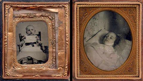 Les fotografies post mortem sovint eren lliurada en un estoig de cartró o amb un marc daurat