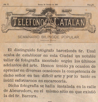 Not&iacute;cia d'Amis Unal Al&aacute;, fundador de la nissaga, que va instal&middot;lar el seu estudi al carrer Abeuradors