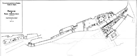 Projecte del Passeig Arqueològic. Primer projecte parcial corresponent al tram entre Sarraïnes i el portal de Sant Cristòfol. 1957